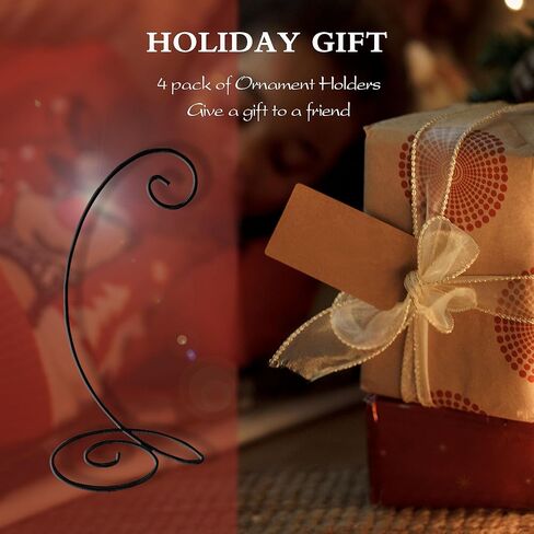 ESTAR SUPPLIES 4 عبوات من حامل عرض الزينة، خطاف تعليق سلك حديد أسود لتزيين الزفاف، ديكور حفلات المنزل، قاع حلزوني in Kuwait