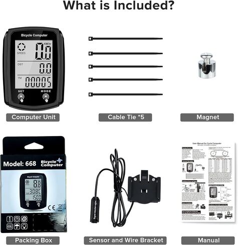 Hilceriy Bike Computer and Bicycle Odometer Wired KM/H Bike Speedometer with Automatic Wake-Up Cycling Speed Tracker LCD Display & Single Mileage & Multi-Functions & Calories Statistics Accessories in Saudi Arabia