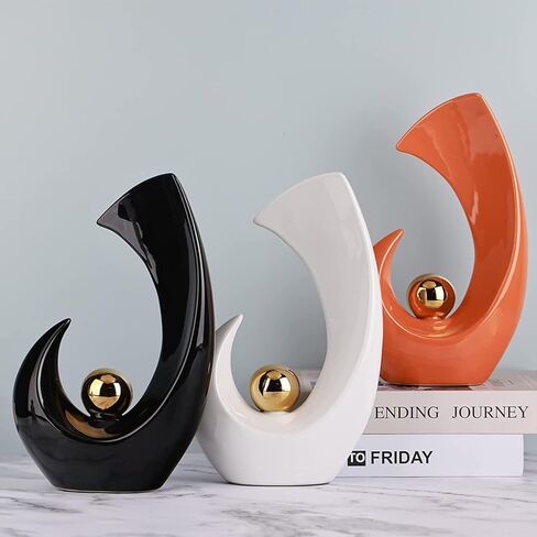 تماثيل ومنحوتات تجريدية من السيراميك من ووبيانجي، ديكور منزلي عصري، تماثيل سيراميك فنية حديثة لغرفة المعيشة وطاولة الطعام وطاولة القهوة والرفوف والمدخل وديكور المنزل in Kuwait