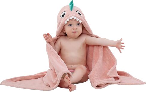 TONWHAR Baby Hooded Swaddling Blanket for Boys Girls, Animal Face Toddler Fall Winter Throw Blankets 0-6 Years (Green Unicorn, M) in Saudi Arabia