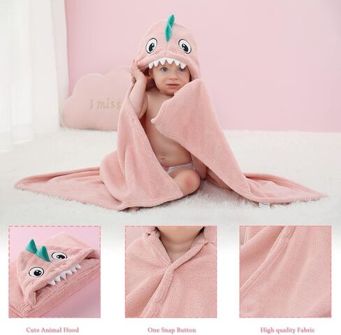 TONWHAR Baby Hooded Swaddling Blanket for Boys Girls, Animal Face Toddler Fall Winter Throw Blankets 0-6 Years (Green Unicorn, M) in Saudi Arabia