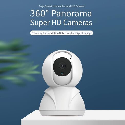 Splenssy 1080P WiFi PTZ Security IP Camera Home CCTV Surveillance Camera مراقبة الطفل للحيوانات الأليفة مع كشف الحركة، إنذار صوتي، تسجيل بطاقة TF، صوت ثنائي الاتجاه، رؤية ليلية in Kuwait
