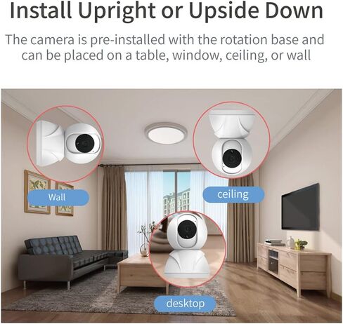 Splenssy 1080P WiFi PTZ Security IP Camera Home CCTV Surveillance Camera مراقبة الطفل للحيوانات الأليفة مع كشف الحركة، إنذار صوتي، تسجيل بطاقة TF، صوت ثنائي الاتجاه، رؤية ليلية in Kuwait