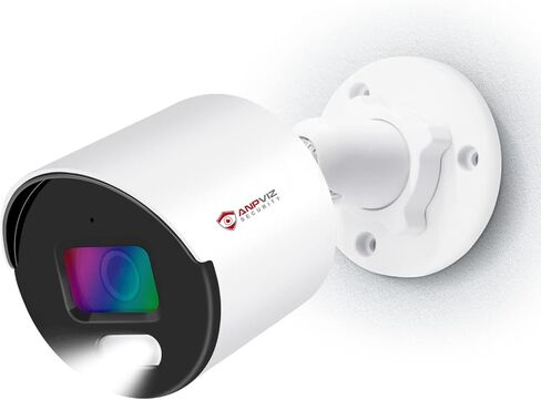 【 رؤية ليلية بالألوان الكاملة】 كاميرا Anpviz 4MP IP POE، كاميرا أمان رصاصة خارجية F1.0 فتحة فائقة 2.8 مم (113.9 درجة FOV)، كشف الحركة IP67، متوافقة مع Hikvision H.265+ in Kuwait