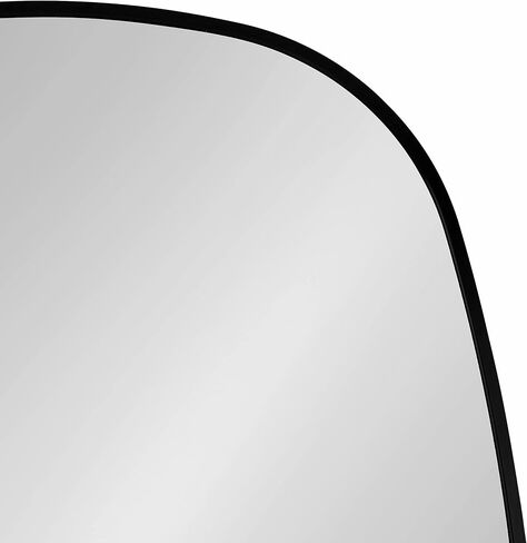 Kate and Laurel Zayda Modern Minimalist Danish Oval Wall Mirror with Sleek Metal Frame, 24x36, Black in Saudi Arabia