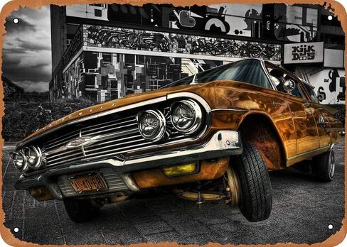 لافتة AirBnk معدنية من القصدير مقاس 20.32 × 30.48 سم - لوحة فنية جدارية للسيارة من Lowrider، لوحة معدنية للمقهى، البار، ديكور جدار المنزل in Kuwait