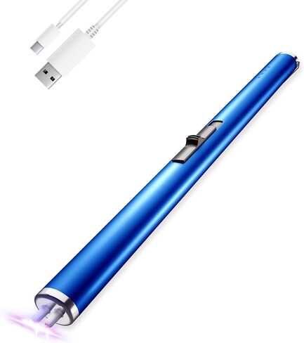 مصباح كهربائي لهب اللهب ، ولاعة قابلة لإعادة الشحن USB مع شاشة عرض البطارية، ضوء قوس محمول مقاوم للرياح بدون لهب ، غطاء ألومنيوم طويل وخطاف تعليق، ضوء مثالي للشواء والشواء والخيزران in Kuwait