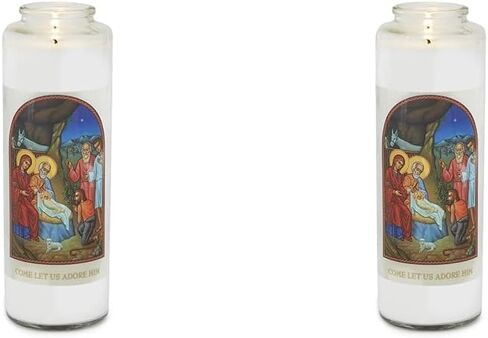 Root Candles Prayer Candles Clear Glass Devotional 7-Day Prayer Candle, Come Let Us Adore Him in Kuwait