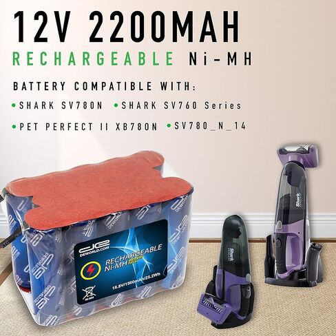 استبدال بطارية الطاقة الرقمية المتوافقة مع Shark XBT1106، SV1106، SV1112، Freestyle Navigator Cordless Stick Vacuum، XBT-1106، XBT11O6، SV11O6 - Ni-MH 14.4V 2500mAh in Kuwait