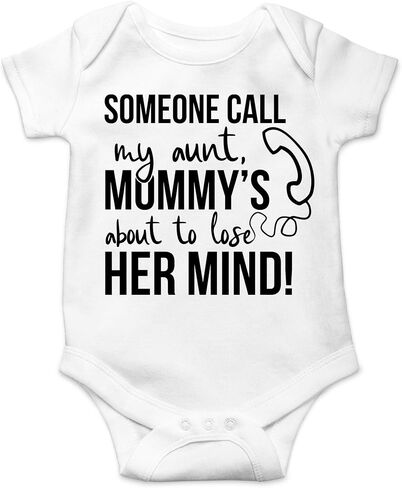 CBTwear Someone Call My Aunt, Mommy's About to Lose Her Mind – Auntie Gift - Cute Infant One-Piece Baby Bodysuit in Saudi Arabia