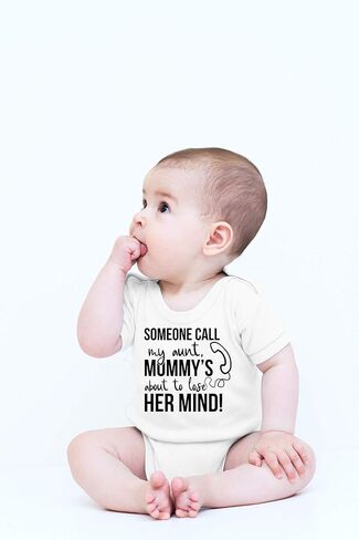CBTwear Someone Call My Aunt, Mommy's About to Lose Her Mind – Auntie Gift - Cute Infant One-Piece Baby Bodysuit in Saudi Arabia