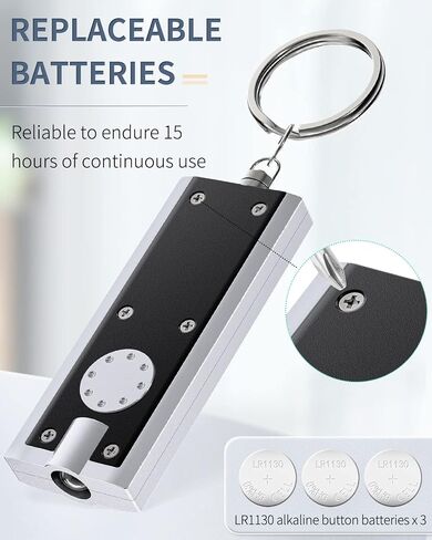 Uniclife 20 حزمة LED سلسلة المفاتيح مصباح يدوي صغير مربع LED سلسلة المفاتيح ضوء 12 لومن المحمولة مشرق بطارية تعمل بالطاقة حلقة رئيسية الشعلة للتخييم في الهواء الطلق المشي لمسافات طويلة والإضاءة في حالات الطوارئ، 5 ألوان من قذائف in Saudi Arabia