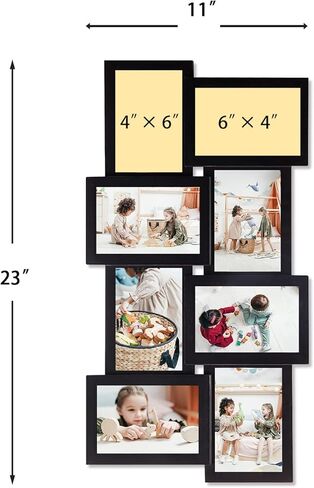 J.M.Deco 12 Opening Collage Picture Frames for Wall Decor, 4x6 Picture Frame Collage for Home Decoration Christmas Gifts, Collage Wall Hanging Photo Frames for 6 x 4 Photo, Ashes in Kuwait