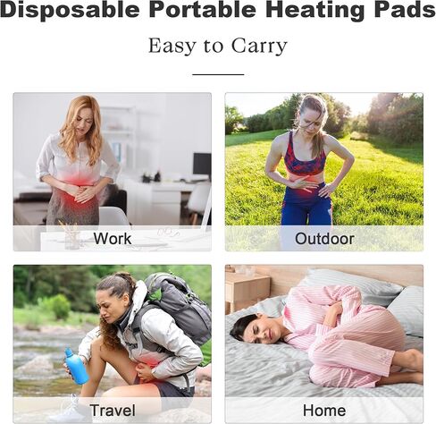 6 قطع من وسادات التدفئة المحمولة لتخفيف آلام تشنجات الحيض - رقعة تخفيف آلام تشنجات الدورة الشهرية للاستعمال مرة واحدة، تخفيف آلام التشنجات في أي وقت في العمل، والسفر، وفي الهواء الطلق وفي الداخل in Kuwait