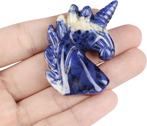 Artiststone 2 "روز كوارتز كريستال يونيكورن حجر تمثال زخرفة منحوتة باليد شفاء كريستال جوهرة يونيكورن تمثال هالة الحيوان الحصان النحت مكتب الديكور هدية مربع in Kuwait