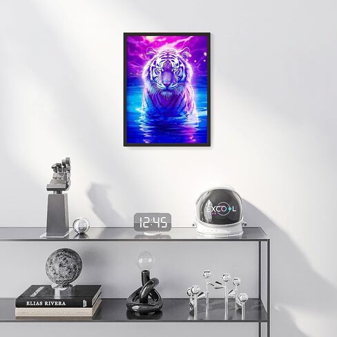 EXCOOL CLUB Large Tiger Wall Art - 12x16 Colorful Tiger Poster, Tiger Head Wall Decor, Neon Tiger Art Print Painting, Modern Wild Animal Pictures Wildlife Decor for Home Bedroom Decorations (UNFRAMED) in Kuwait