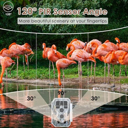 كاميرا maswater Trail، كاميرا ألعاب بدقة 24 ميجابكسل 1296 بكسل مع حركة رؤية ليلية IP66 مقاومة للماء 0.1 وقت تشغيل 120 درجة نطاق زاوية واسع ومسافة استشعار 90 قدمًا لاستكشاف الحياة البرية في الهواء الطلق والصيد in Kuwait