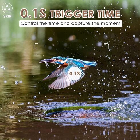 كاميرا maswater Trail، كاميرا ألعاب بدقة 24 ميجابكسل 1296 بكسل مع حركة رؤية ليلية IP66 مقاومة للماء 0.1 وقت تشغيل 120 درجة نطاق زاوية واسع ومسافة استشعار 90 قدمًا لاستكشاف الحياة البرية في الهواء الطلق والصيد in Kuwait