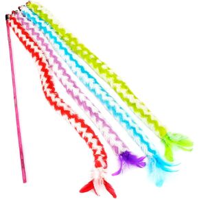 CHIWAVA 4 حزمة 43 بوصة صوت حفيف ملون قطيفة ريشة عصا دعابة للقطط مع النعناع البري in Kuwait