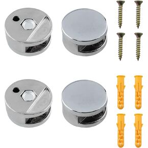 Mutai Mirror Clip 4PCS Frameless Zinc Alloy Mirror Wall Holder Clips Rond Glass Clamp Mirror Wall Hanging Mounting Fixing Kit with Screws and Anchors in Kuwait
