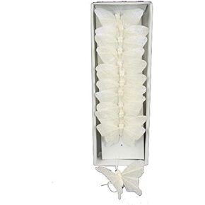 12Pc Butterfly Decor, 1", White
