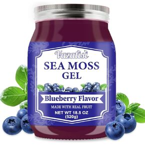 جل طحالب البحر 18.5 أونصة، نكهة الأناناس النباتية الخام العضوية لبشرة الشعر ودعم الغدة الدرقية والمناعة، جل طحالب البحر الأيرلندية المصنوعة يدويًا، طعام فائق غني بـ 102 فيتامين ومعادن in Kuwait