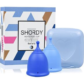 SHORDY Menstrual Cups, Set of 2 (Small + Large) with Box, Soft & Flexible, Copa Menstrual Kit for Women | Up to 12 Hours of Comfort, Eco-Friendly & Safer Alternative to Pads & Tampons (Pink)
