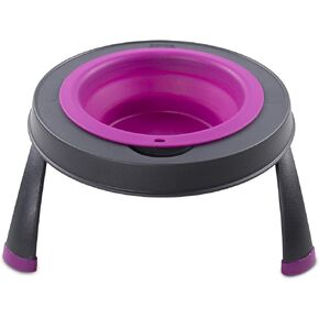 Dexas Popware for Pets Single Elevated Pet Feeder, Gray/Blue, Large/4 Cup Capacity (PW140432312)