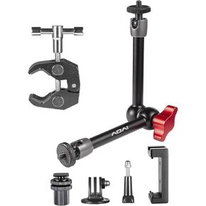 ذراع احتكاك مفصلي قابل للتعديل مقاس 11 بوصة من ADAI ومشبك كبير للغاية لجهاز كاميرا DSLR، شاشة LCD، أضواء LED، ضوء فلاش/DJI Osmo in Kuwait