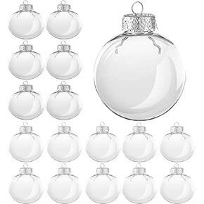 16 Pcs Clear Plastic Fillable Ornaments Balls, 2.36 Inch DIY Plastic Fillable Christmas Decorations Tree Balls for Crafts, Perfect for Decoration for Christmas, Wedding, Party, Home Decor in Kuwait