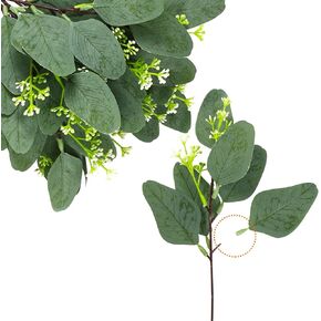 Namzi 20Pcs Artificial Eucalyptus Leaves, Fake Eucalyptus Stems, Green Leaves Decor, Hojas Artificiales para Decoracion, Flower Arrangement Wedding Bouquets Decor