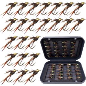 24Pcs Fly Fishing Flies Trout Lures Fishing Tackle Fly Fishing Flies with Boxed Trout Bass Artificial Fish Bait in Saudi Arabia