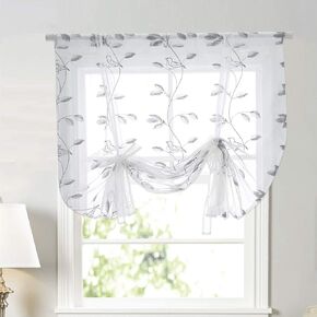 Molaxhome Roman Valance Curtain - Vintage Tie-Up Kitchen Window Treatment, Rod Pocket Botanical Print Curtain for Living Room, Farmhouse Style,45.7Wx63 L Inch in Kuwait