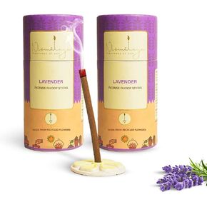 Nirmalaya Good Sleep Pack Combo (Pack of 2), Lavender Dhoop Sticks for Pooja 40 Sticks, Bamboo Less Dhoop Sticks, Dhup for Puja with Holder Stand, Best for Long Lasting Fragrances Standard in Kuwait