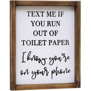 لافندر، إلهام، لافتات حمام مضحكة، ديكور منزل المزرعة نصف حمام ديكور جداري-هدايا هووسورمينغ - علامات نصف حمام مع اقتباس مضحك نص لي إذا كنت رن من TP، أنا أعرف أنك في هاتفك. in Kuwait