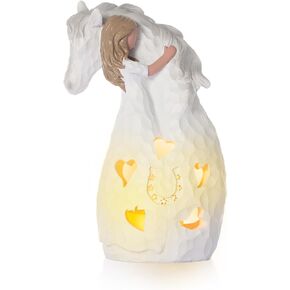 HADM Horse Gifts for Girls Women Horse Statues Candle Holder Girl Embrace Horse Hand-Painted Figurine Decor Gifts for Horse Lover,Cowgirl,Horse Loss Remembrance Gifts, Birthday in Kuwait