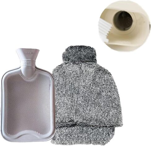 زجاجة ماء ساخن لتدفئة القدم مع غطاء قطيفة ناعم لتدفئة القدم، نعل متين مضاد للانزلاق، زجاجة ماء دافئة لتخفيف الألم وتدفئة القدمين للنساء in Kuwait