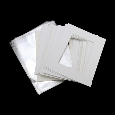 مجموعة من 20 حصيرة صور مقطوعة مسبقًا مقاس 8 × 10 من باستيلا للصور مقاس 5 × 7، مجموعة عرض لوحة حصيرة مسبقة القطع، مع 20 كيسًا بلاستيكيًا شفافًا كريستاليًا، أسود in Saudi Arabia