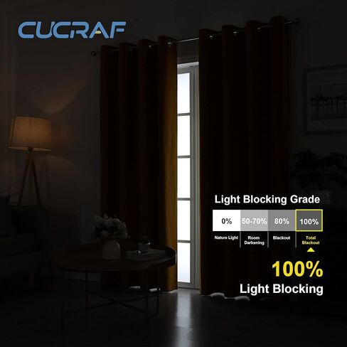 ستائر CUCRAF ذهبية 100% مخملية معتمة بطول 84 بوصة، ستائر حلقية لتعتيم الغرفة، ستائر عازلة للصوت معزولة حراريًا لديكور غرفة المعيشة الكلاسيكية وغرفة النوم، 52 × 84 بوصة، لوحتان in Saudi Arabia
