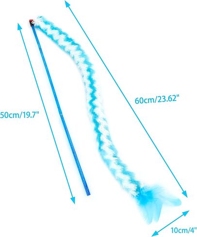 CHIWAVA 4 حزمة 43 بوصة صوت حفيف ملون قطيفة ريشة عصا دعابة للقطط مع النعناع البري in Kuwait