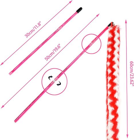 CHIWAVA 4 حزمة 43 بوصة صوت حفيف ملون قطيفة ريشة عصا دعابة للقطط مع النعناع البري in Kuwait
