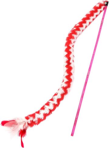 CHIWAVA 4 حزمة 43 بوصة صوت حفيف ملون قطيفة ريشة عصا دعابة للقطط مع النعناع البري in Kuwait