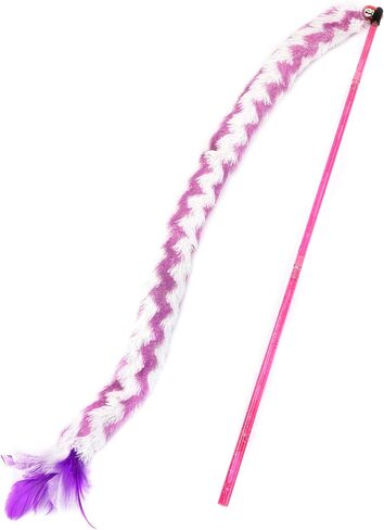 CHIWAVA 4 حزمة 43 بوصة صوت حفيف ملون قطيفة ريشة عصا دعابة للقطط مع النعناع البري in Kuwait