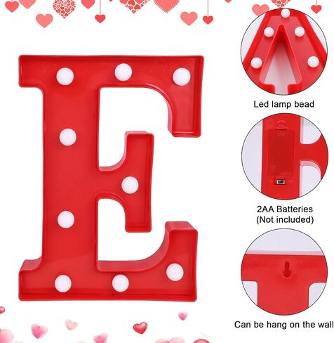 Valentines Day Decor - Led Marquee Light Up Letters “LOVE" Lights Sign + 2 Packs Felt Heart Garland Banners for Home Room Wedding Birthday Party Table Decor Supplies (Batteries Not Included) in Kuwait