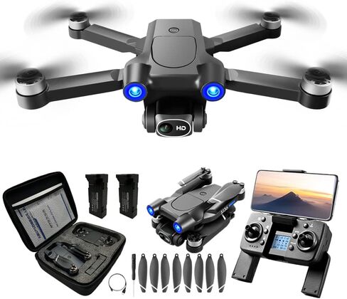 طائرة بدون طيار بنظام تحديد المواقع العالمي (GPS) مع كاميرا 4K للبالغين المبتدئين، وقت طيران طويل جدًا، تدفق بصري، ناقل الحركة 5G، طائرة رباعية المروحية FPV RC قابلة للطي مع محركات بدون فرش، لا يوجد تجنب العوائق، عودة تلقائية لنظام تحديد المواقع العالمي ( in Kuwait