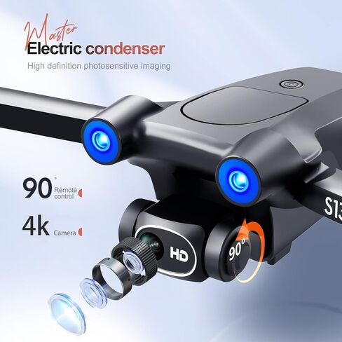 طائرة بدون طيار بنظام تحديد المواقع العالمي (GPS) مع كاميرا 4K للبالغين المبتدئين، وقت طيران طويل جدًا، تدفق بصري، ناقل الحركة 5G، طائرة رباعية المروحية FPV RC قابلة للطي مع محركات بدون فرش، لا يوجد تجنب العوائق، عودة تلقائية لنظام تحديد المواقع العالمي ( in Kuwait