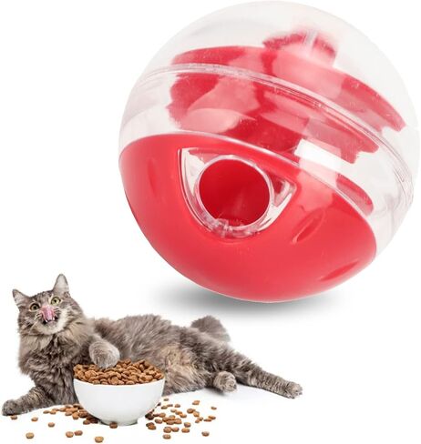 BEIJIALY Cat Treat Dispenser Toys, Cat Treat Dispensing Ball, Interactive Kitten Puzzle Toy, Kitten Food Dispensing Balls Pet Slow Feeder Puzzle Ball for Kitten in Kuwait