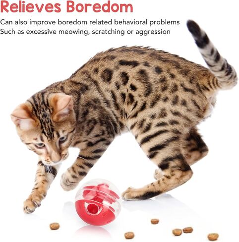 BEIJIALY Cat Treat Dispenser Toys, Cat Treat Dispensing Ball, Interactive Kitten Puzzle Toy, Kitten Food Dispensing Balls Pet Slow Feeder Puzzle Ball for Kitten in Kuwait