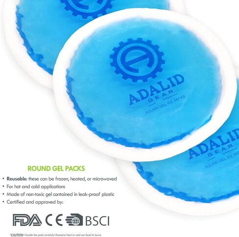 عبوات ثلج هلامية صغيرة مستديرة مع دعامة من القماش للعلاج الساخن أو البارد - مثالية لأسنان الحكمة، والعيون المتعبة، والصداع، وإصابات الأطفال وآلام الأطفال (مرنة، قابلة لإعادة الاستخدام، متعددة الأغراض، 5 عبوات in Kuwait