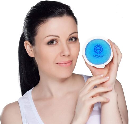 عبوات ثلج هلامية صغيرة مستديرة مع دعامة من القماش للعلاج الساخن أو البارد - مثالية لأسنان الحكمة، والعيون المتعبة، والصداع، وإصابات الأطفال وآلام الأطفال (مرنة، قابلة لإعادة الاستخدام، متعددة الأغراض، 5 عبوات in Kuwait